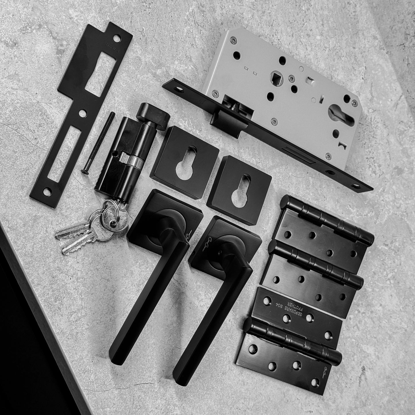 Door Handle Aluminium Full Set – OPAL