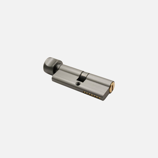 Cylinder Small Size - one side key/ knob - Aluminium - 70 mm