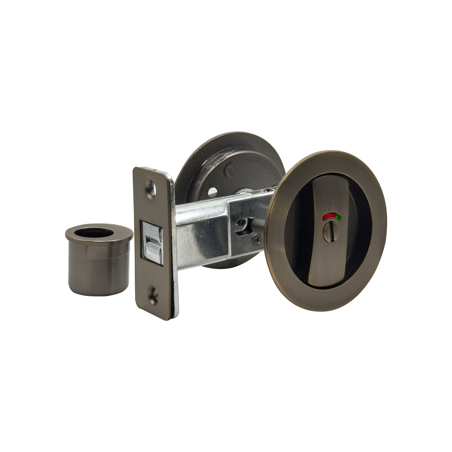 Concealed Round Door Knobs & Latch (With Red and Green Indicator)