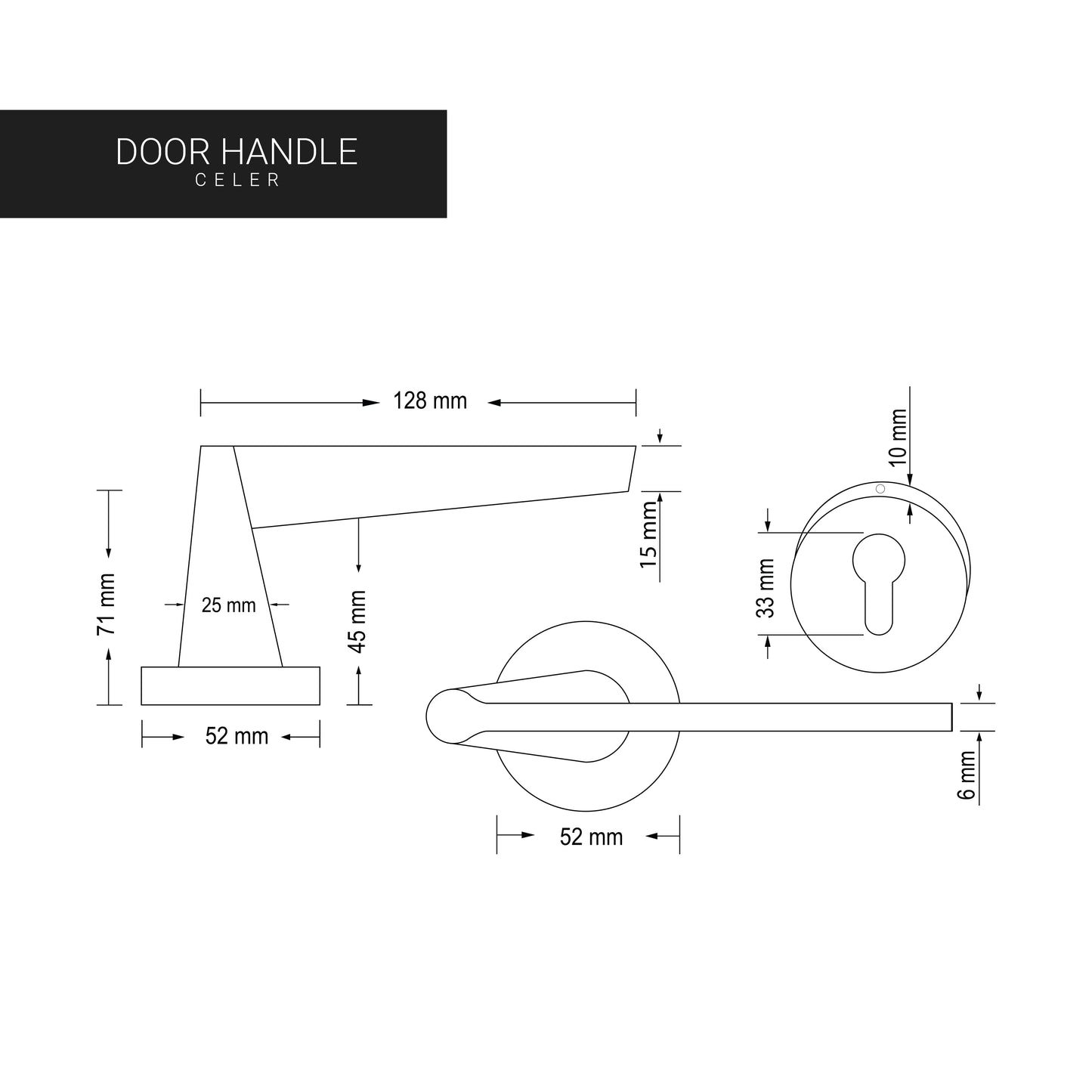 Door Handle – CELER (Brass)