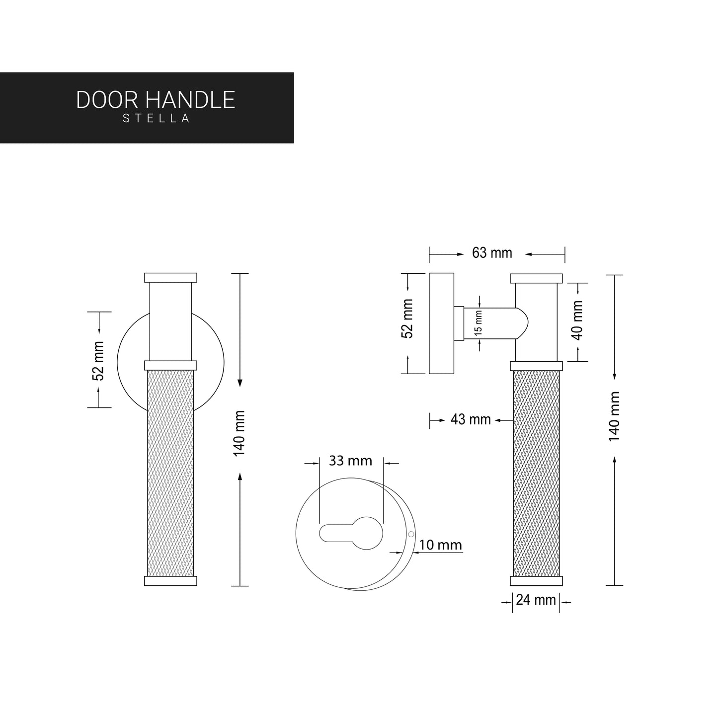 Door Handle – STELLA (Brass)
