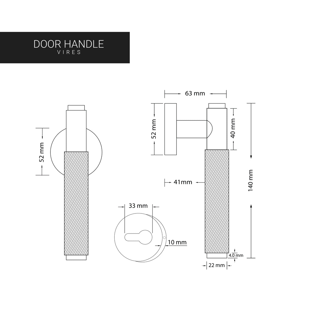 Door Handle – VIRES (Brass)