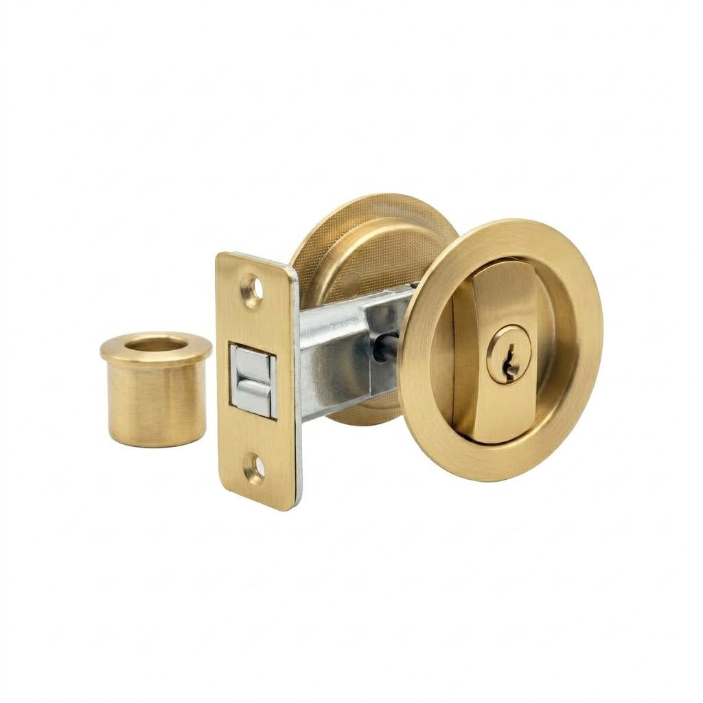 Concealed Round Door Knobs with Key & Latch
