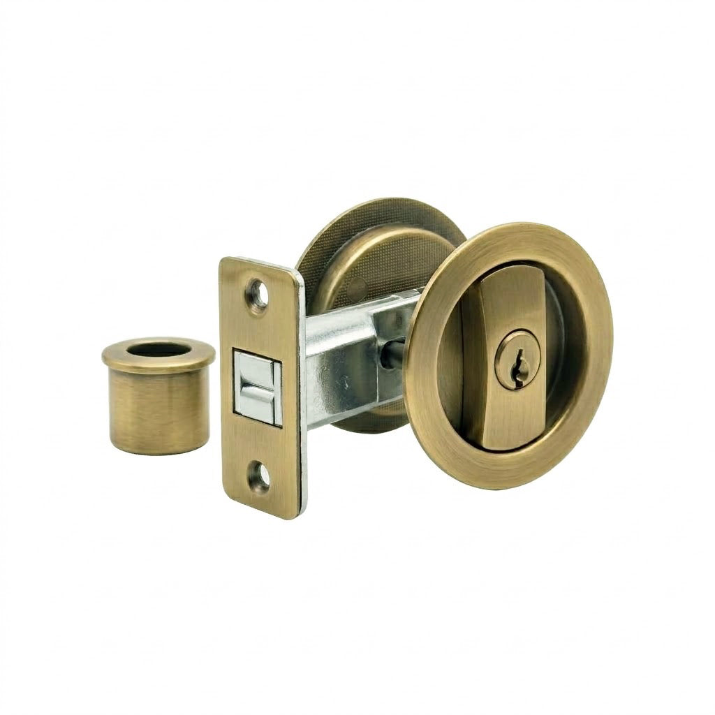 Concealed Round Door Knobs with Key & Latch