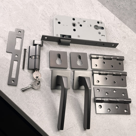 Door Handle Aluminium Full Set – SCANDIA