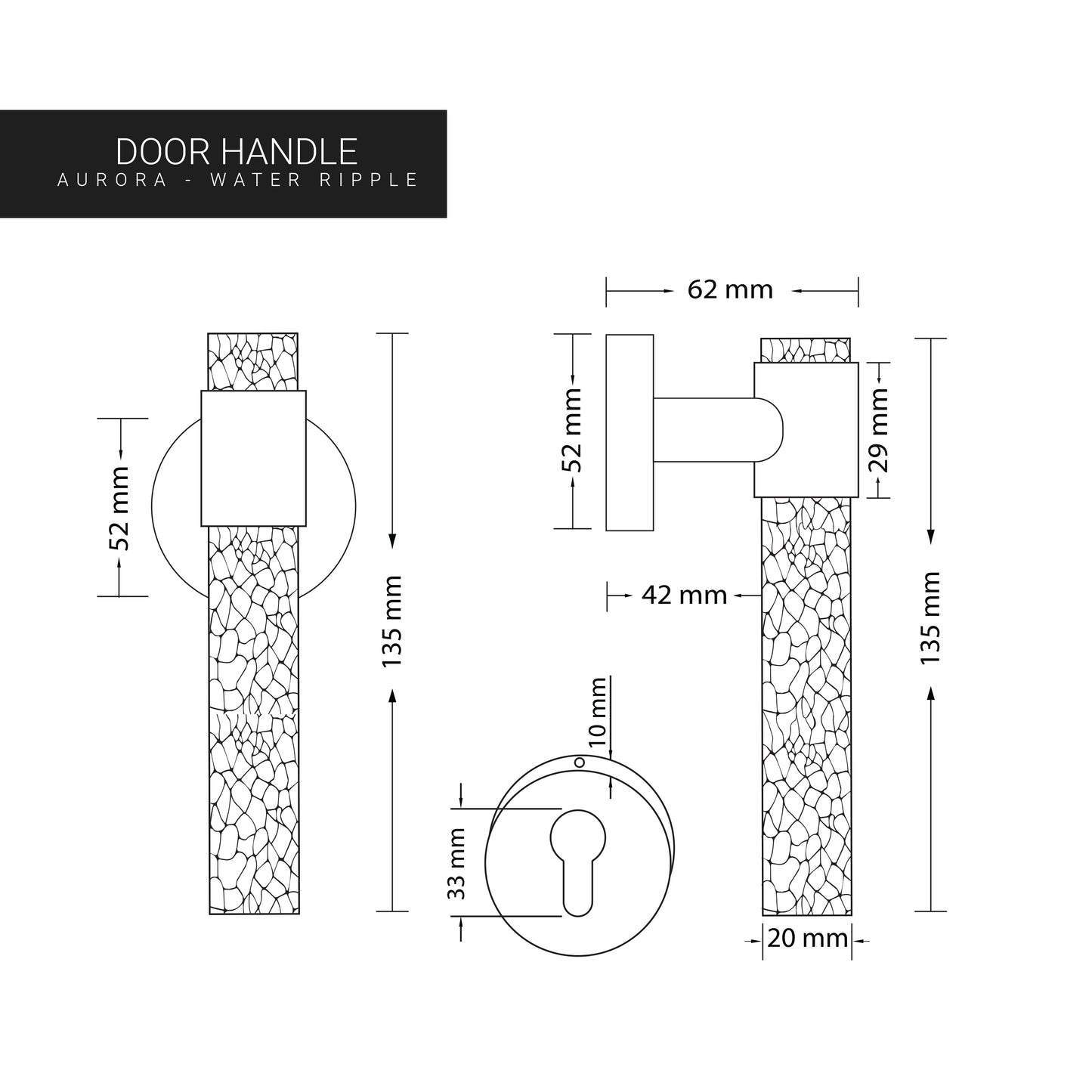 Door Handle – AURORA WATER RIPPLE