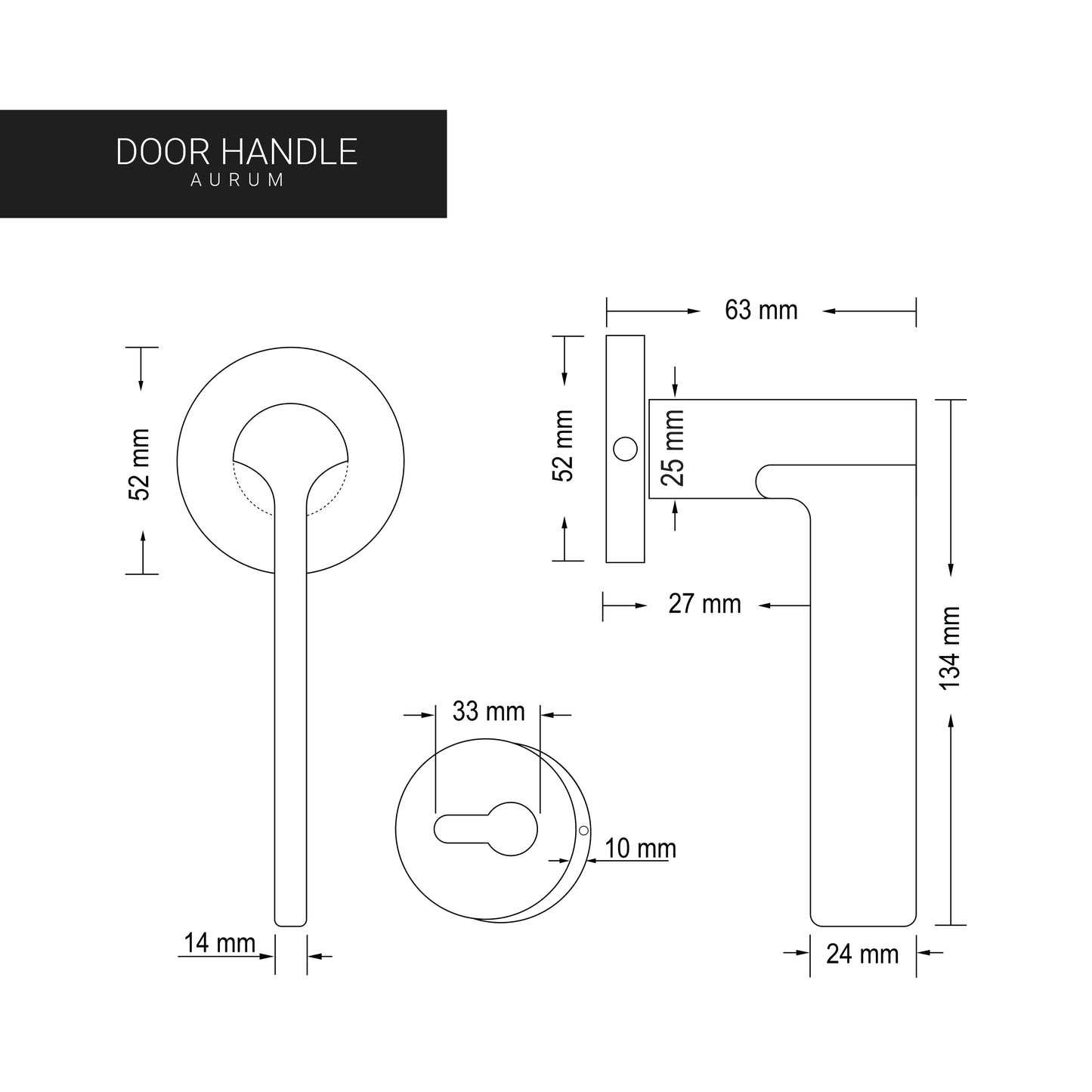 Door Handle – AURUM (Zinc)