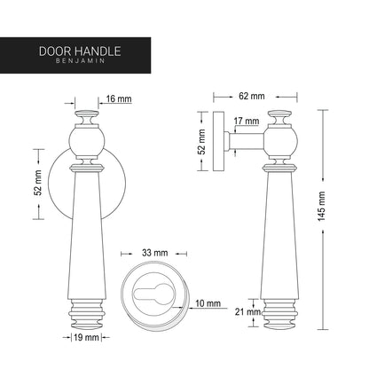 Door Handle – BENJAMIN (Brass)