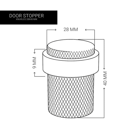 Knurled Door Stopper | Aluminum - 40 mm