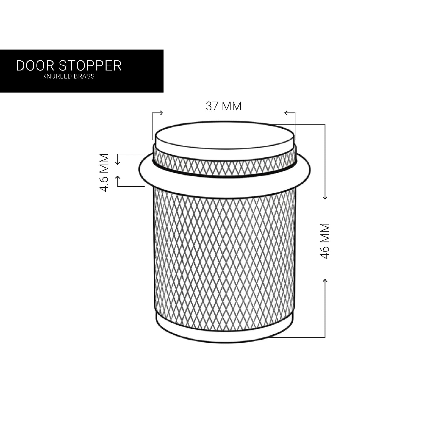 Hollow Door Stopper – Knurled Design