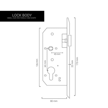 Lock Body small size Rectangle End Shape