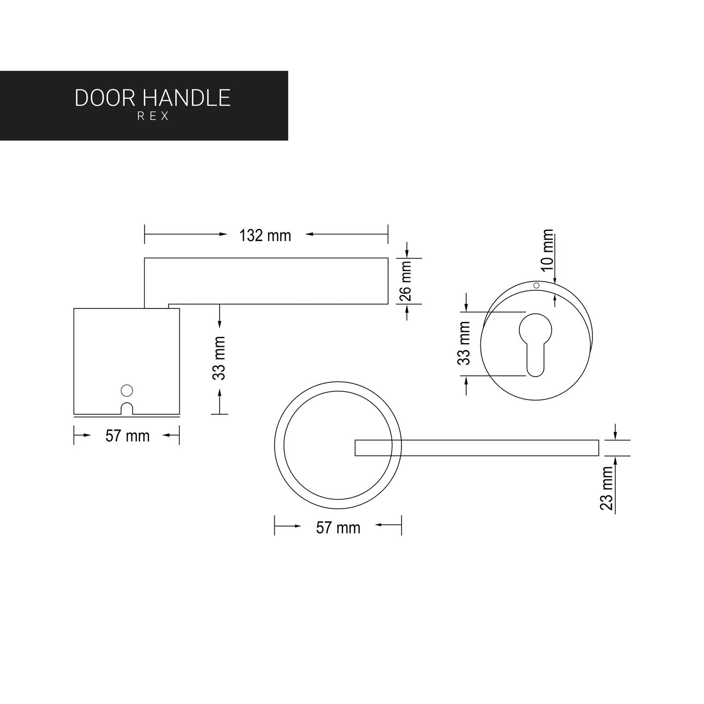 Door Handle – REX (Zinc)