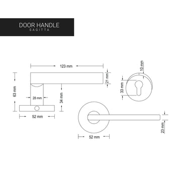 SAGITTA Zinc Door Handle | Luxury Door Hardware | Cincinno Dubai