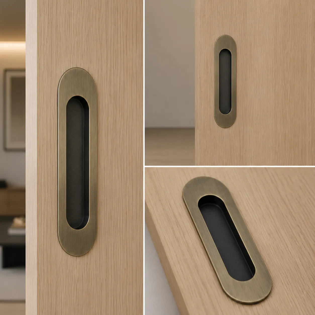 Concealed Door Pull Handle Round Shaped - 150X38 mm