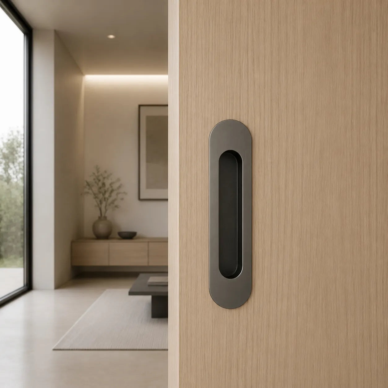 Concealed Door Pull Handle Round Shaped - 150X38 mm